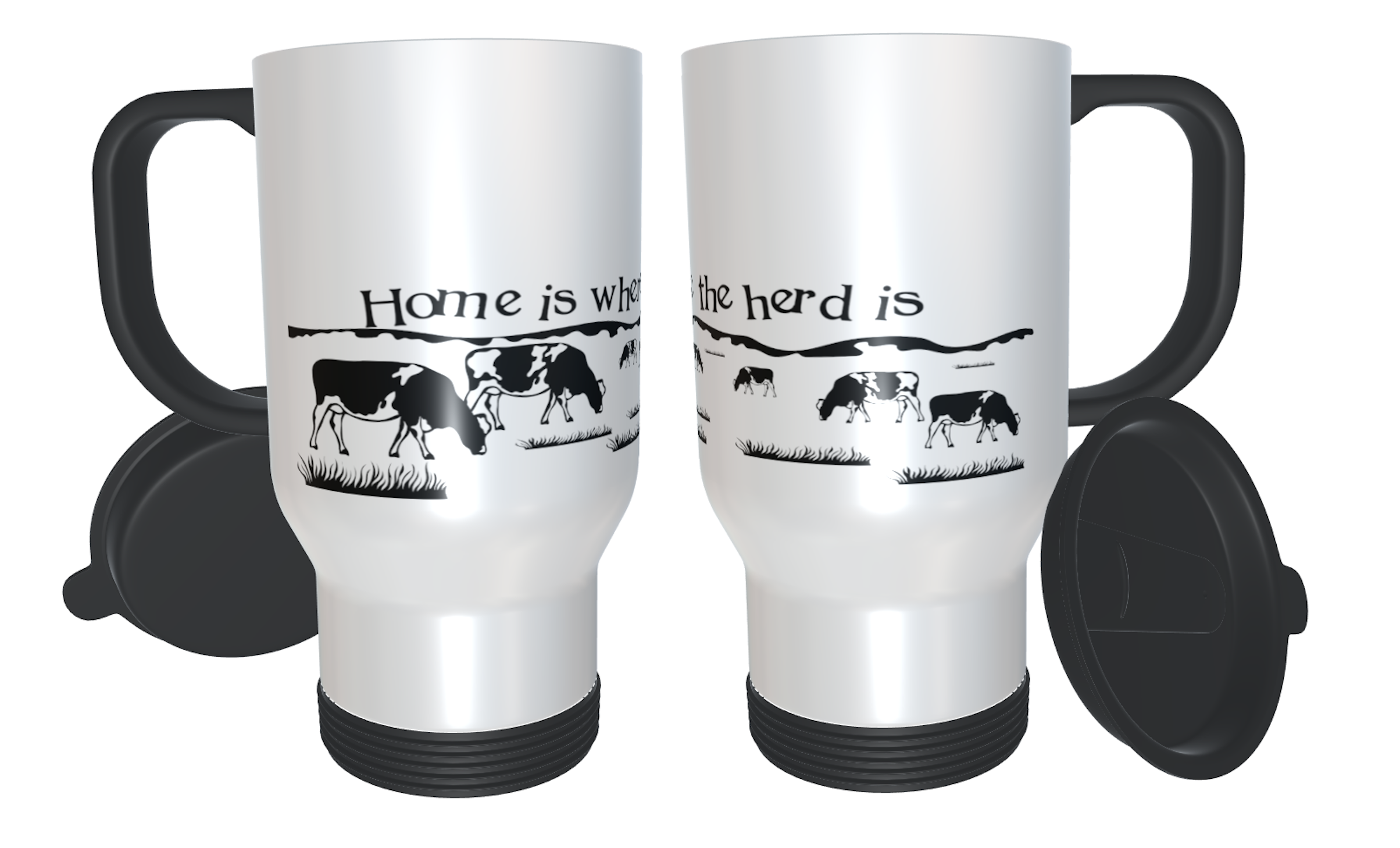 Cow Travel Mug - Home is where the herd is